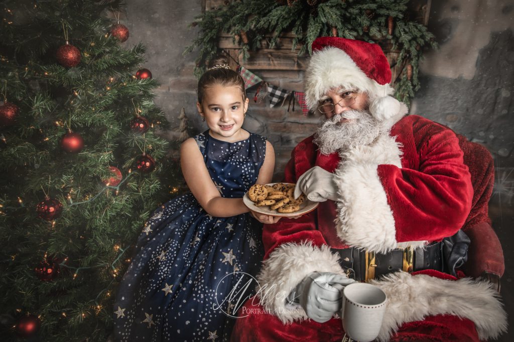 Milk and cookies with Santa Portrait