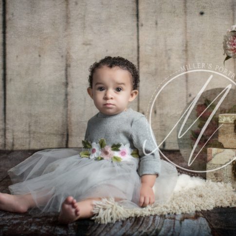 Sweet Baby Girl on Off White Plan Backdrop