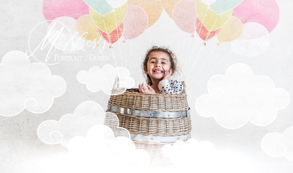 Little Girl in Wicker Basket